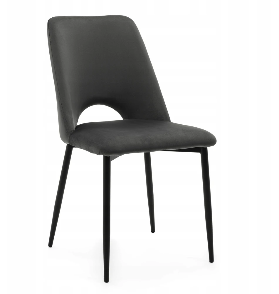 Home Design GLAMOUR Pilkas MINŠTA AKSOMINĖ KĖDĖ SVETAINEI VALGOMOSIAI
