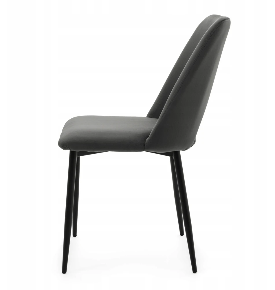 Home Design GLAMOUR Pilkas MINŠTA AKSOMINĖ KĖDĖ SVETAINEI VALGOMOSIAI