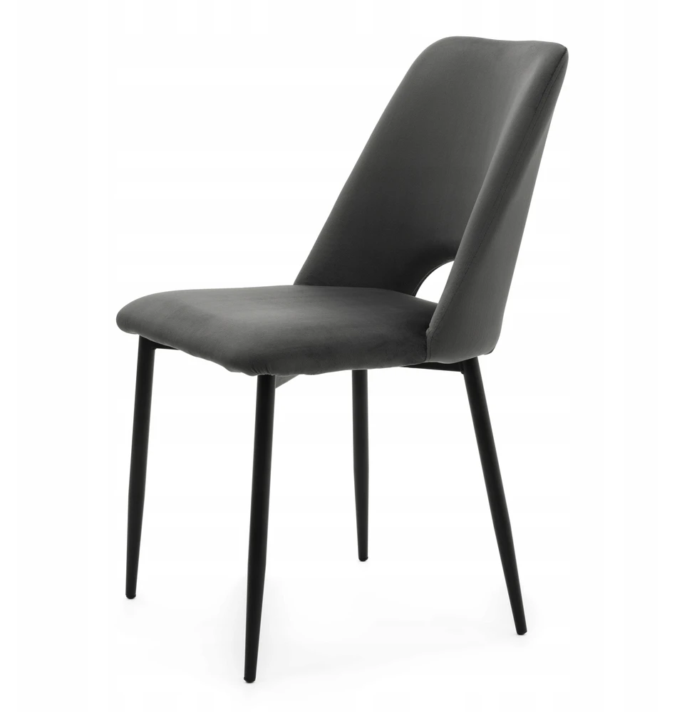Home Design GLAMOUR Pilkas MINŠTA AKSOMINĖ KĖDĖ SVETAINEI VALGOMOSIAI