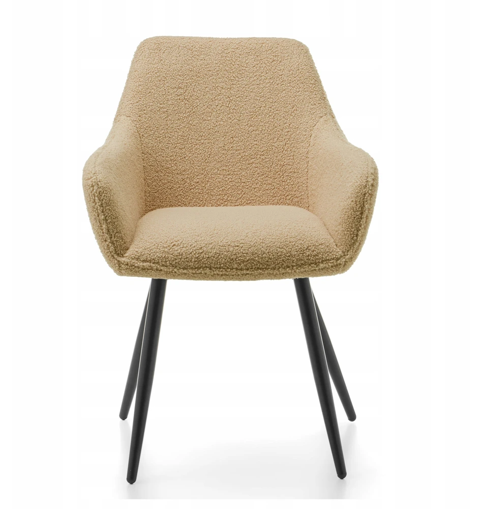 Home Design Krėslas su "boucle" audiniu, teddy, buklė, smėlio spalvos