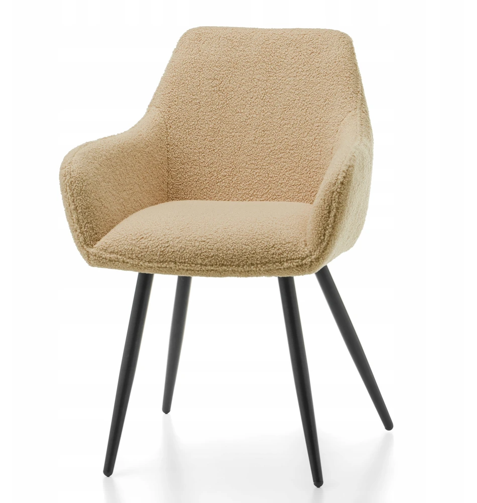 Home Design Krėslas su "boucle" audiniu, teddy, buklė, smėlio spalvos