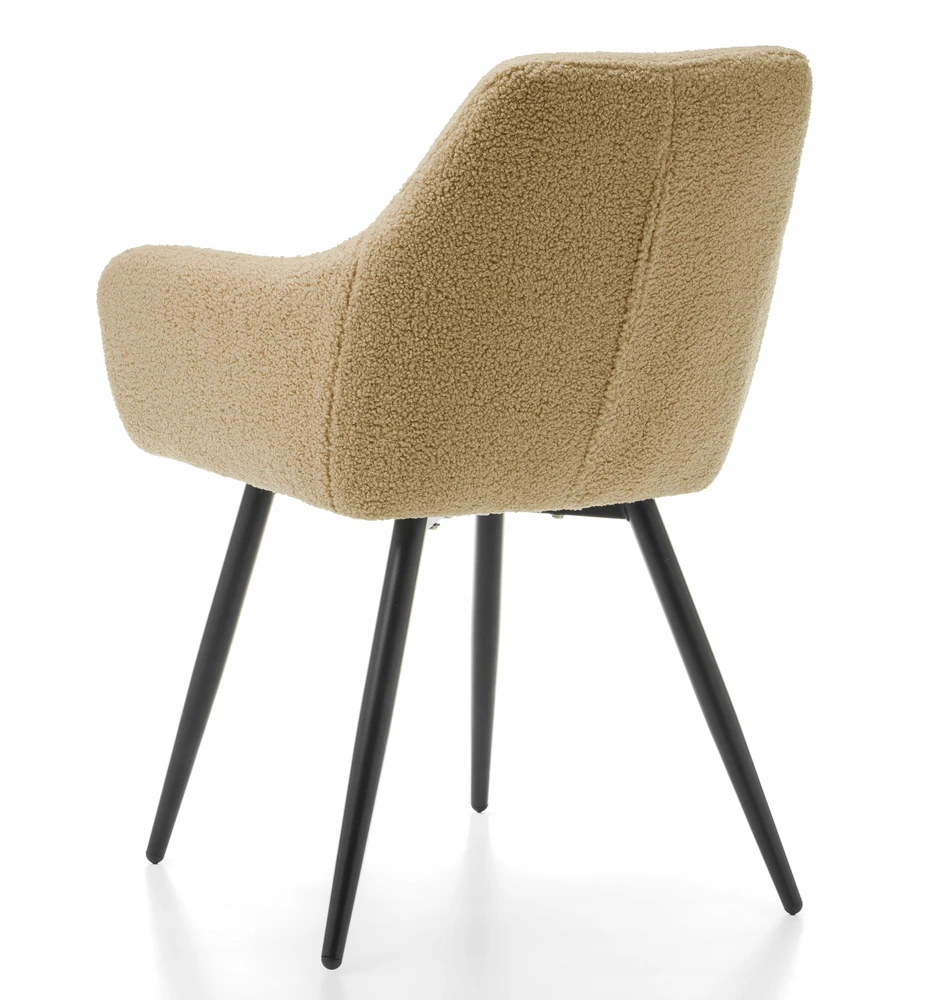 Home Design Krėslas su "boucle" audiniu, teddy, buklė, smėlio spalvos