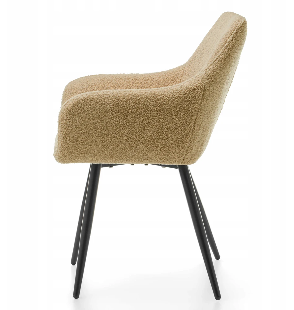 Home Design Krėslas su "boucle" audiniu, teddy, buklė, smėlio spalvos