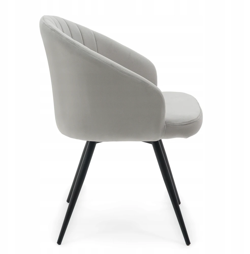 Home Design Minkšta pasukama aksominė kėdė svetainei MODENA LIGHT Pilkas