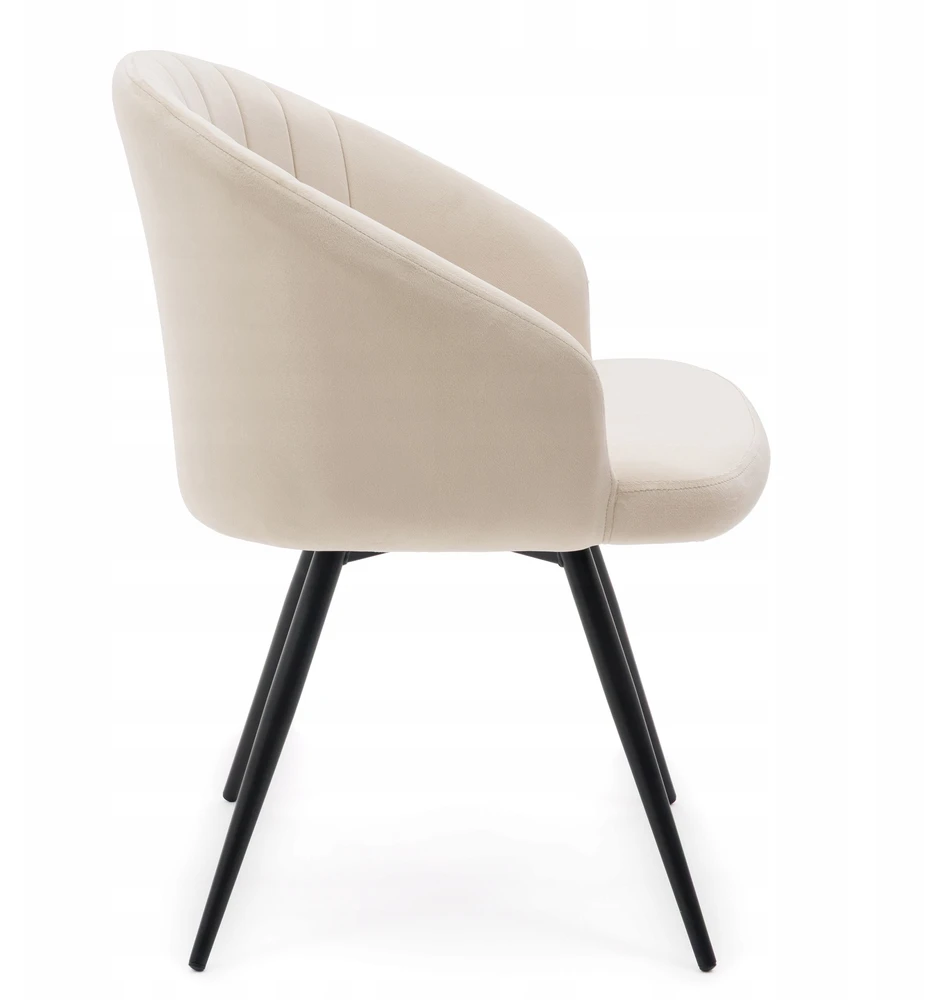 Home Design Minkšta pasukama aksominė kėdė svetainei MODENA BEIGE