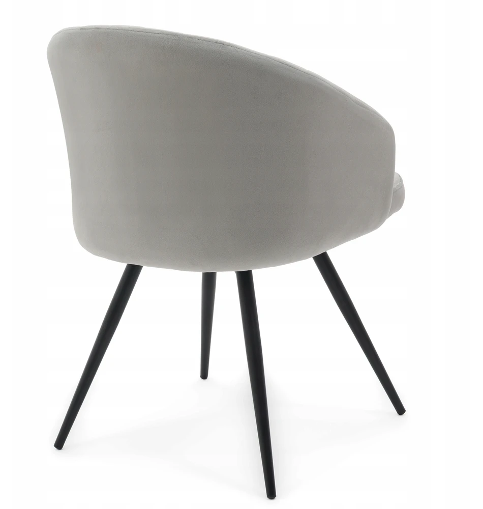 Home Design Minkšta pasukama aksominė kėdė svetainei MODENA LIGHT Pilkas