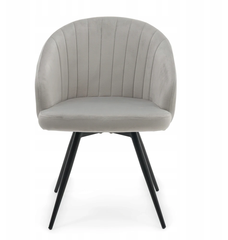 Home Design Minkšta pasukama aksominė kėdė svetainei MODENA LIGHT Pilkas