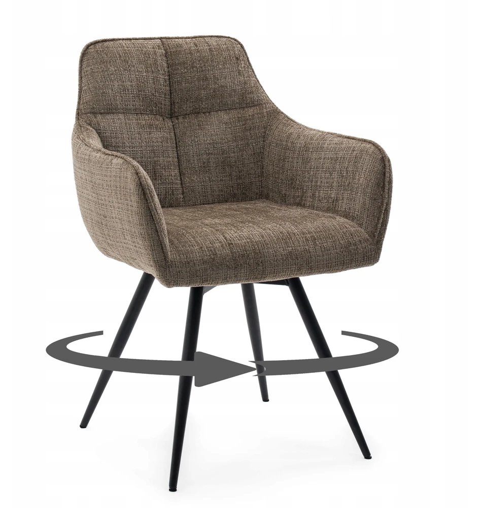 Home Design MINŠTA SUKAMA ŠENILĖ KĖDĖ SVETAINEI QUATTRO BROWN