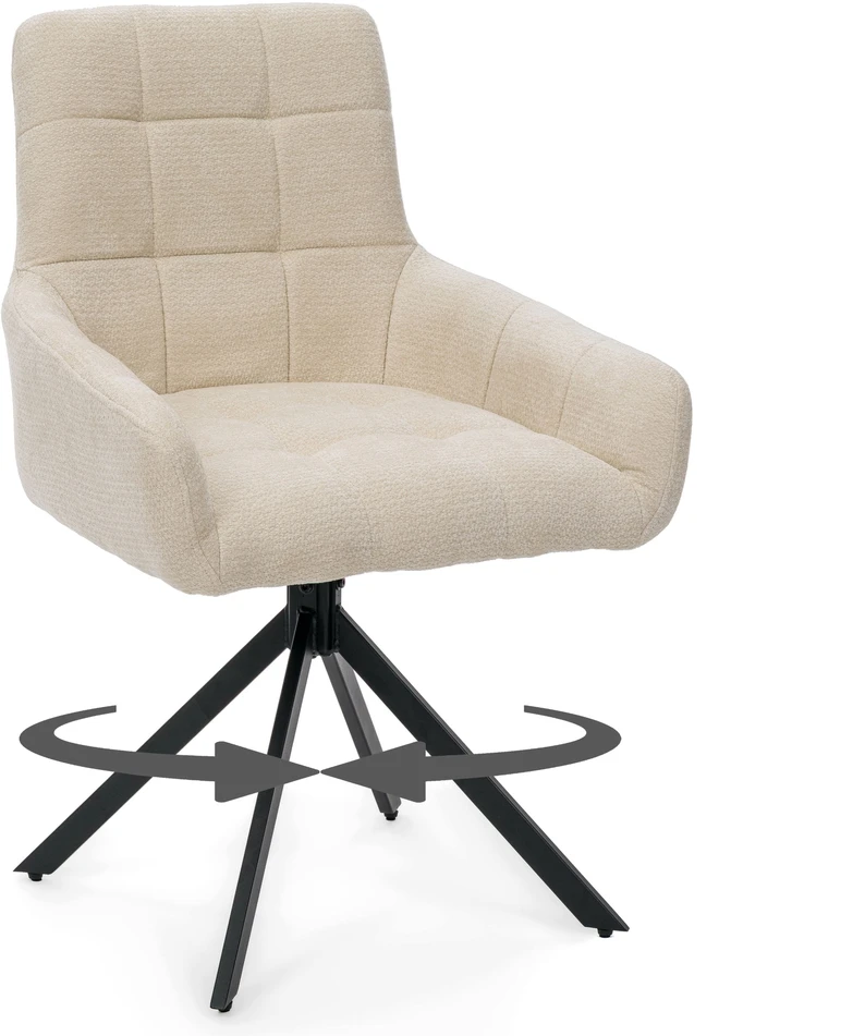 Home Design MINŠTA SUKIAMA ŠENILĖ KĖDĖ SVETAINEI FUNO CREAM