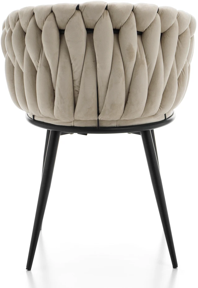 Home Design Modernus smėlio spalvos veliūro krėslas su pintomis detalėmis