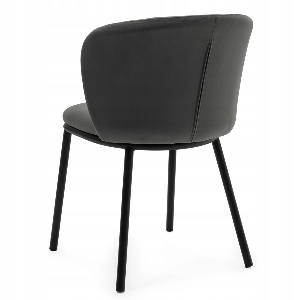 Home Design Šiuolaikinė "glamour" stiliaus veliūrinė kėdė Bari, pilka
