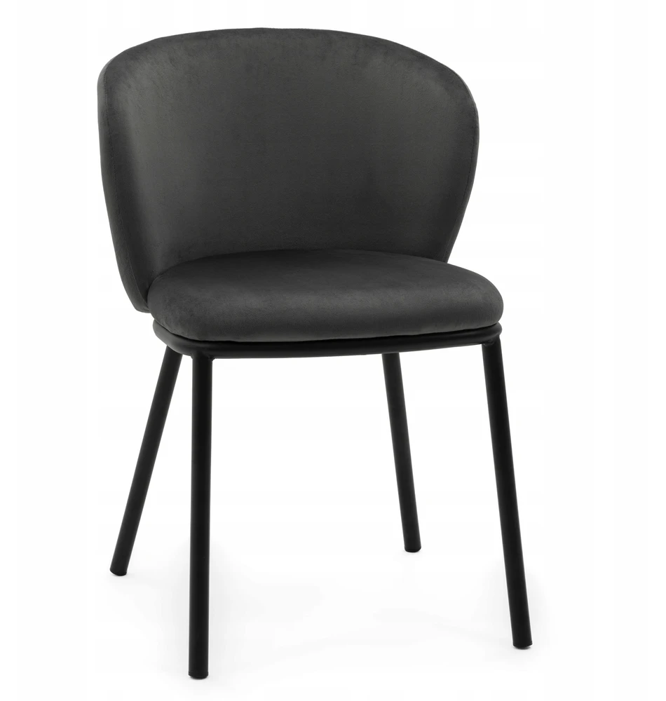 Home Design Šiuolaikinė "glamour" stiliaus veliūrinė kėdė Bari, pilka