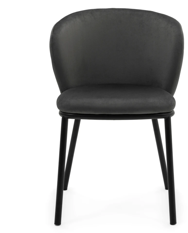 Home Design Šiuolaikinė "glamour" stiliaus veliūrinė kėdė Bari, pilka