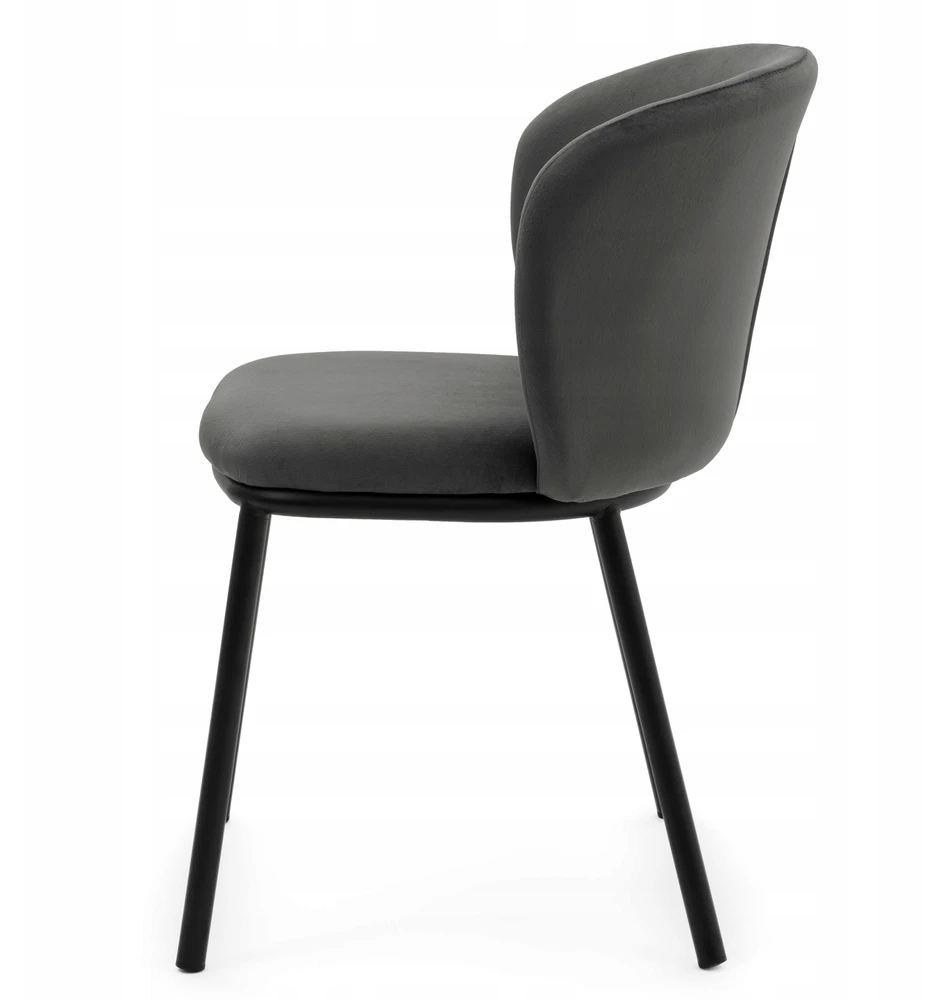 Home Design Šiuolaikinė "glamour" stiliaus veliūrinė kėdė Bari, pilka