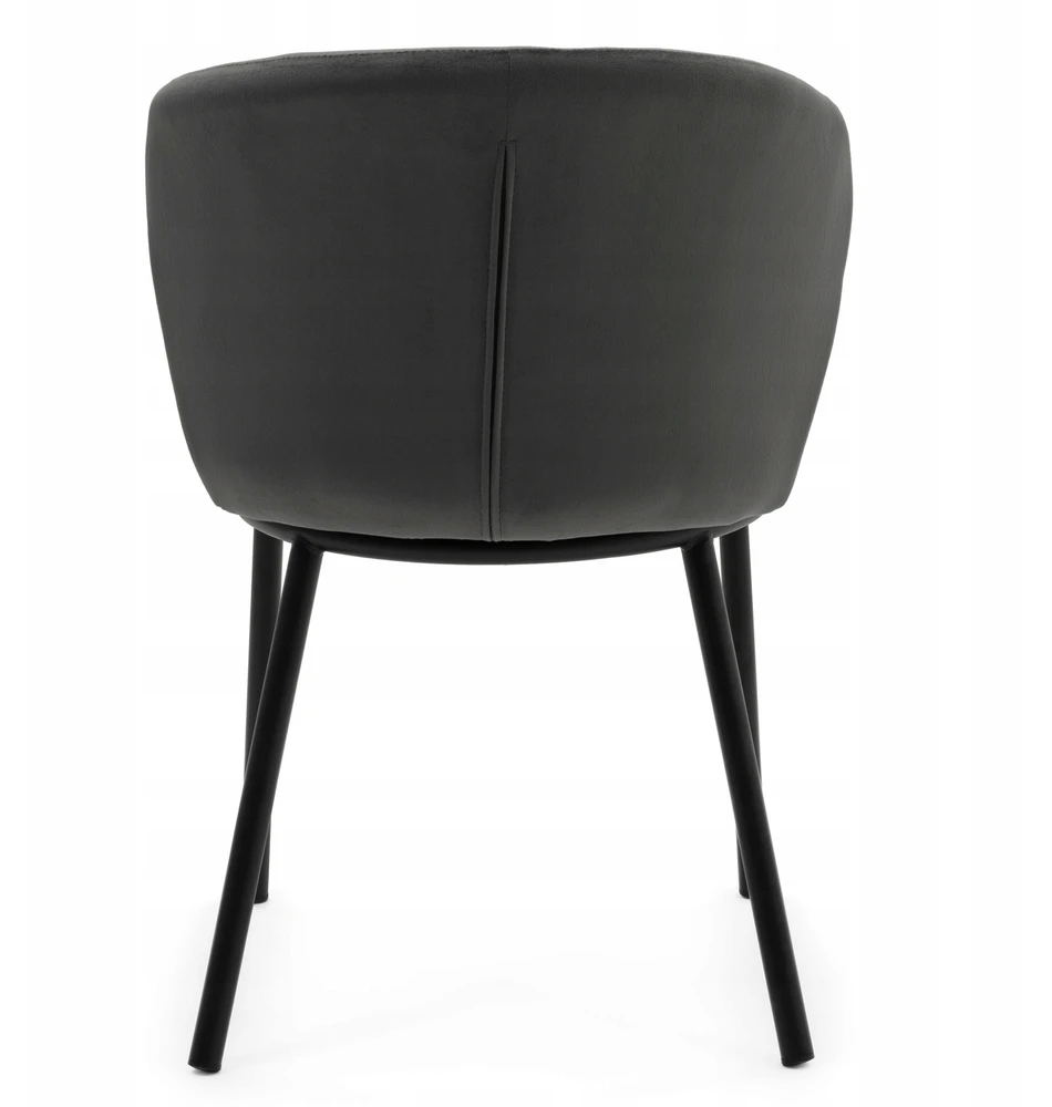 Home Design Šiuolaikinė "glamour" stiliaus veliūrinė kėdė Bari, pilka