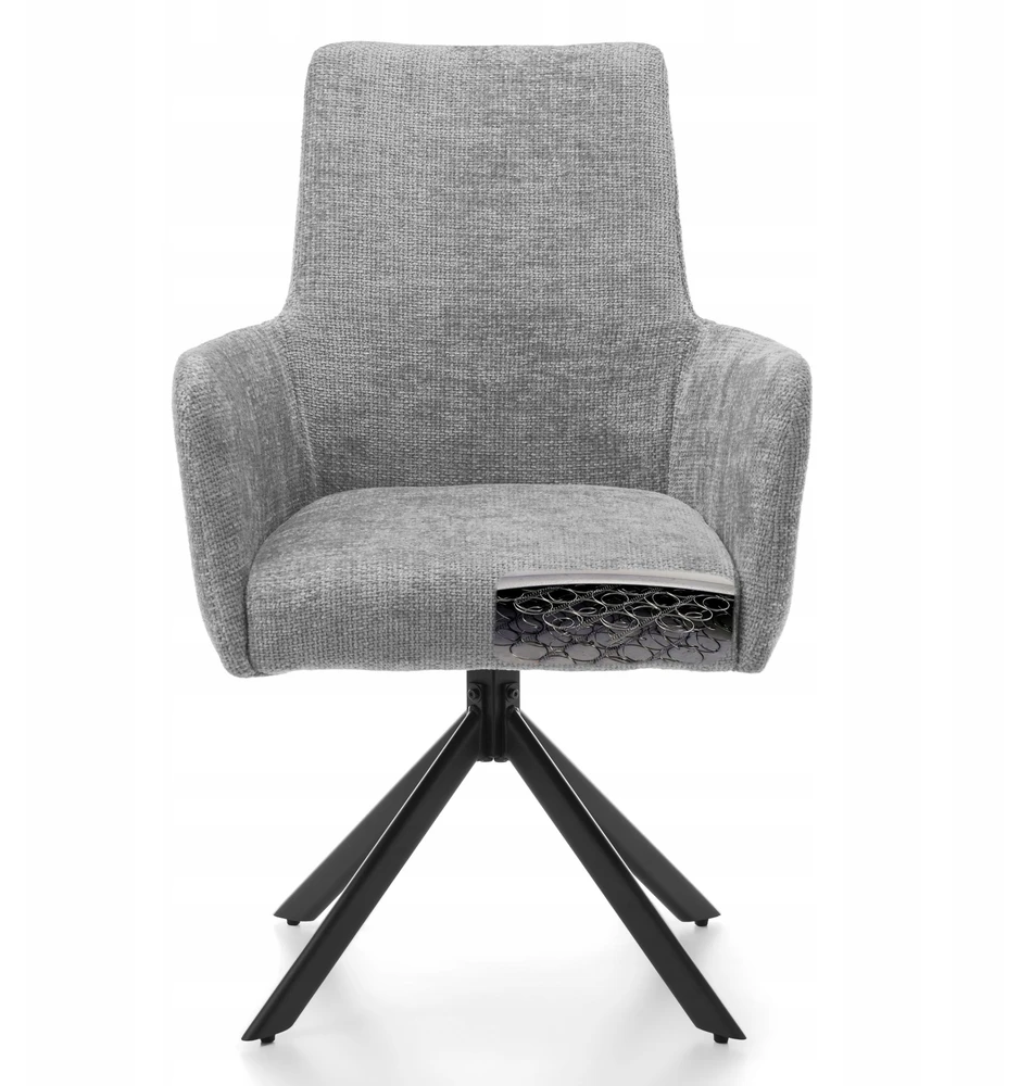 Home Design ŠIUOLAIKINĖ GLAMŪRU MINŠTA ŠENILIO AKSOMO KĖDĖ ECRU SVETAINEI