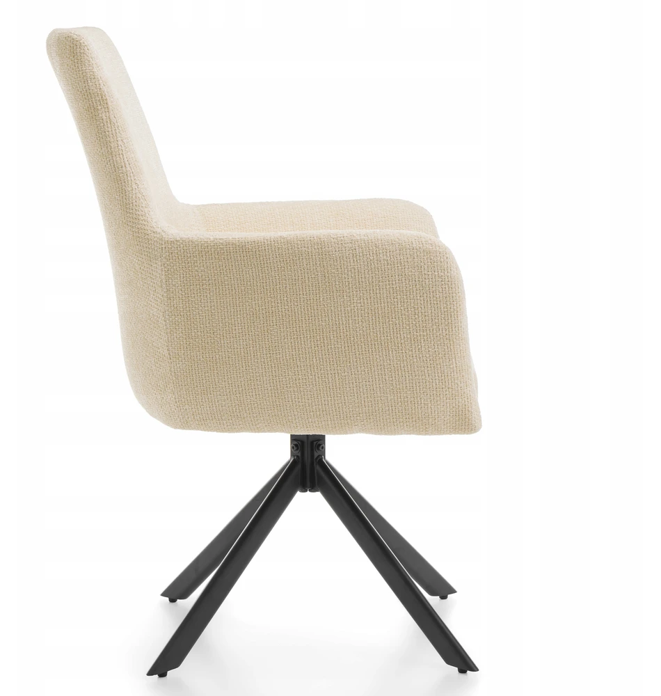 Home Design ŠIUOLAIKINĖ GLAMŪRU MINŠTA ŠENILIO AKSOMO KĖDĖ ECRU SVETAINEI