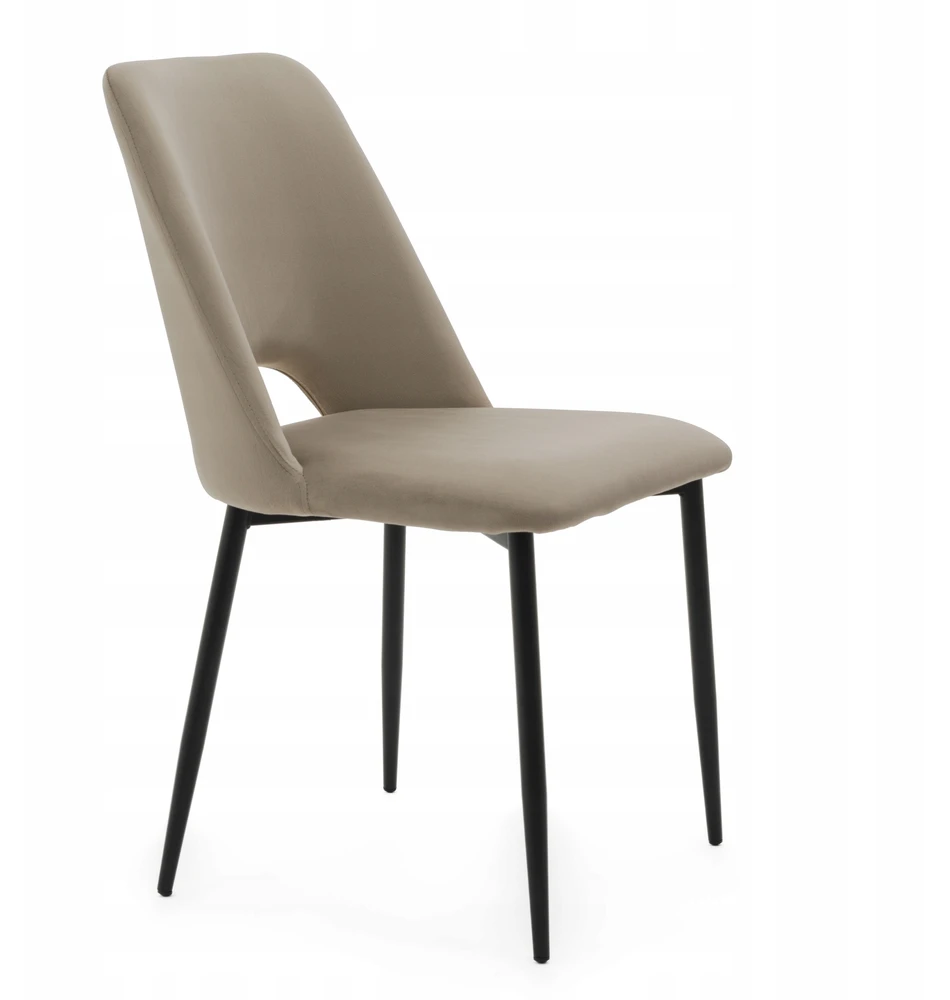 Home Design Svetainės kėdė Oro, tamsiai smėlio spalvos, su metalinėmis kojomis