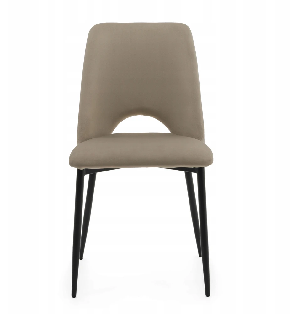 Home Design Svetainės kėdė Oro, tamsiai smėlio spalvos, su metalinėmis kojomis