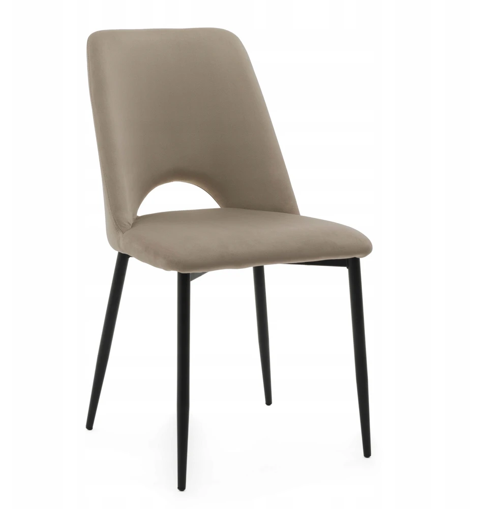 Home Design Svetainės kėdė Oro, tamsiai smėlio spalvos, su metalinėmis kojomis