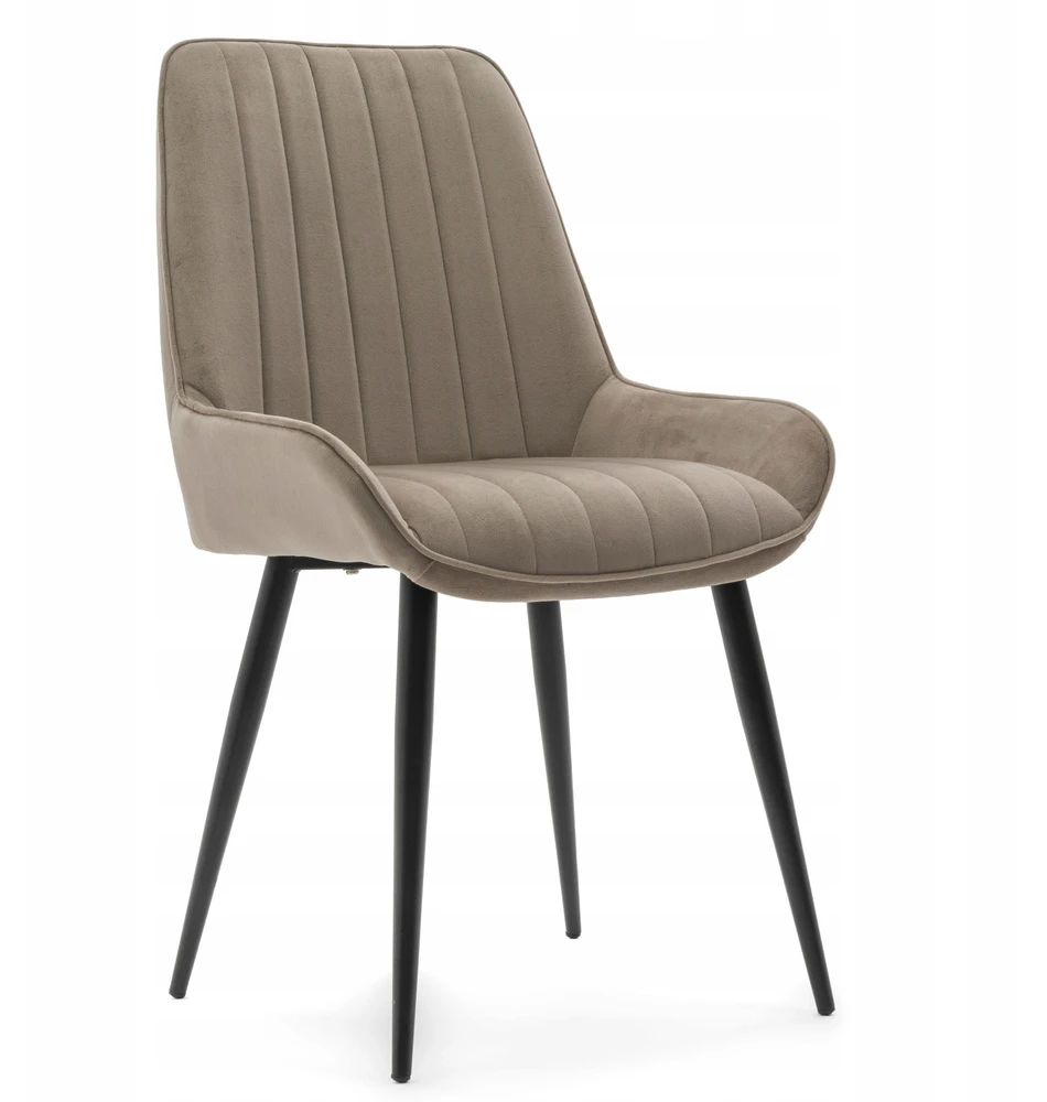 Home Design VELUR MINKŠTA KĖDĖ VALGOJAM, SVEČIAVAI, TAMSIAI BEIGE, GLAMUR, MODERNA