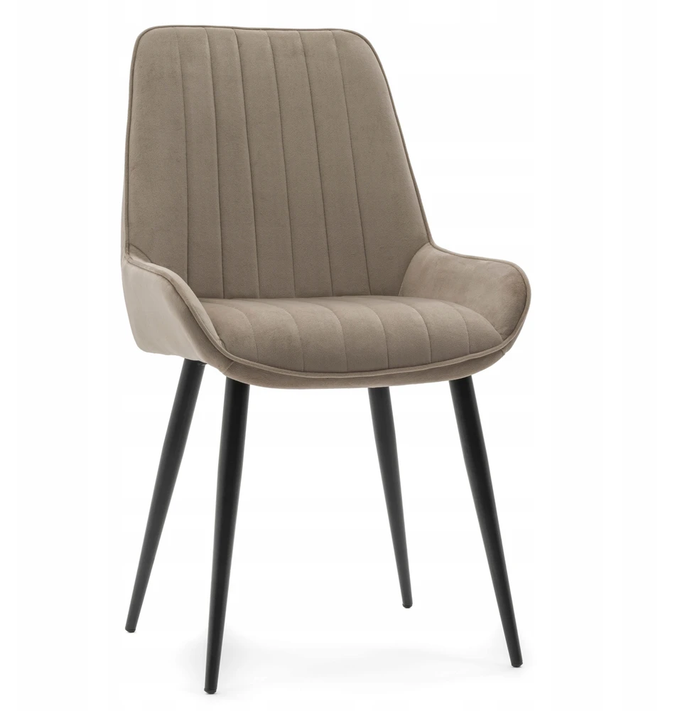 Home Design VELUR MINKŠTA KĖDĖ VALGOJAM, SVEČIAVAI, TAMSIAI BEIGE, GLAMUR, MODERNA