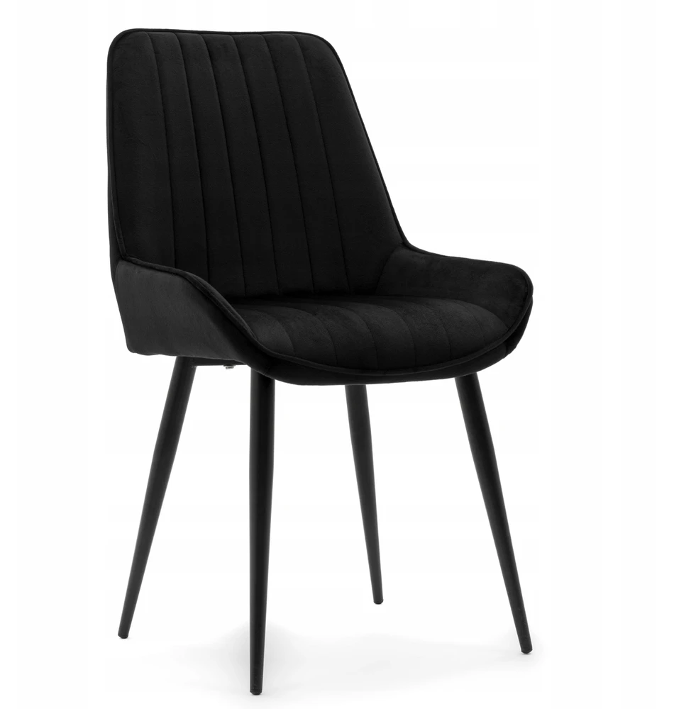 Home Design VELUR MINKŠTA KĖDĖ VALGOMOJE SVETAINEI, Juodas GLAMOUR, MODERNA