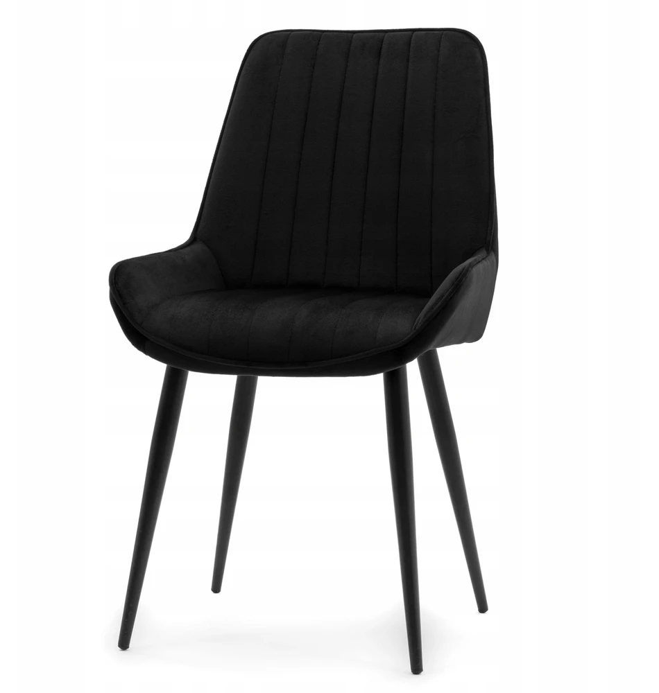 Home Design VELUR MINKŠTA KĖDĖ VALGOMOJE SVETAINEI, Juodas GLAMOUR, MODERNA