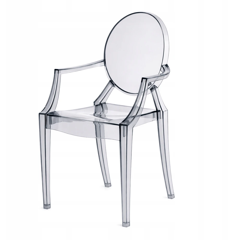 Home Select LOUIS rūkyta permatoma kėdė su žavingais dūmų porankiais svetainei