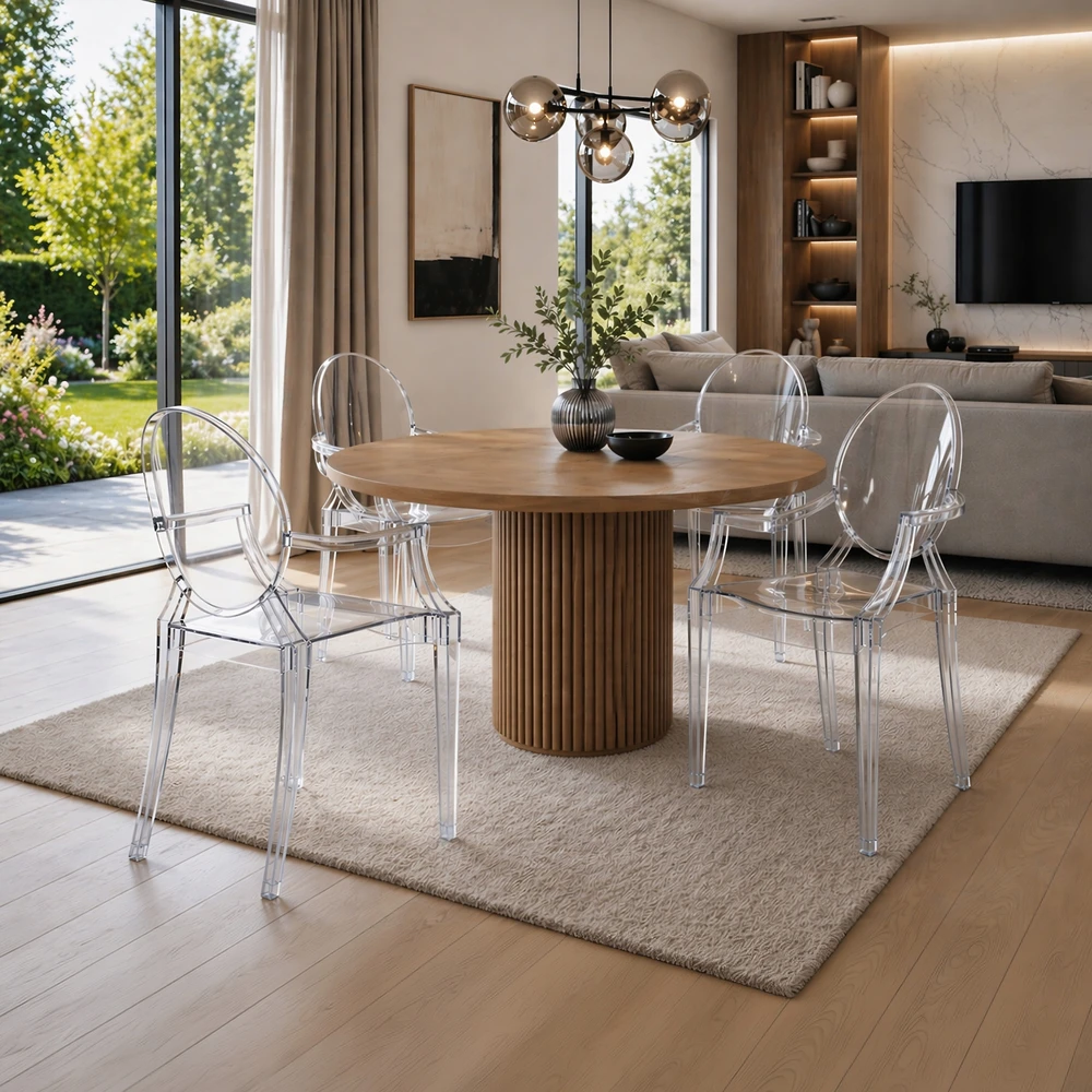 Home Select Springos Krzesło transparentne LOUIS su podłokietnikami glamour skaidrus jadalni