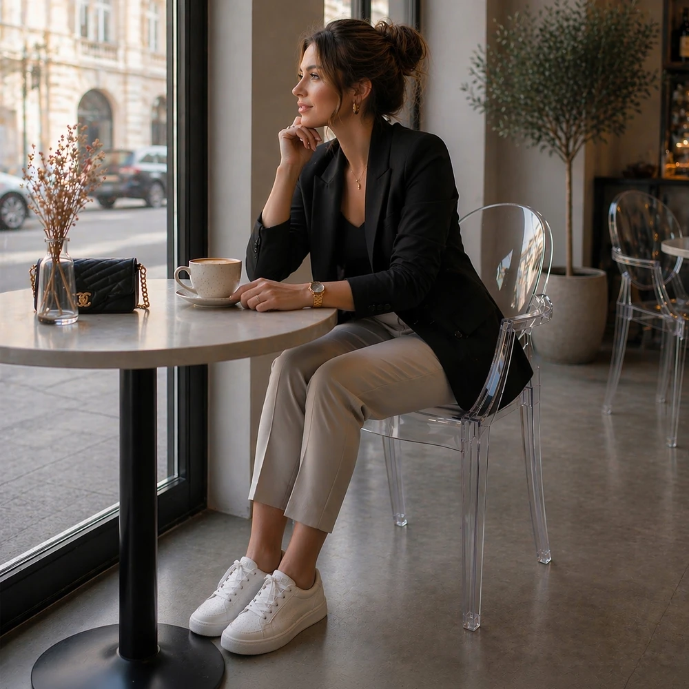 Home Select Springos Krzesło transparentne LOUIS su podłokietnikami glamour skaidrus jadalni