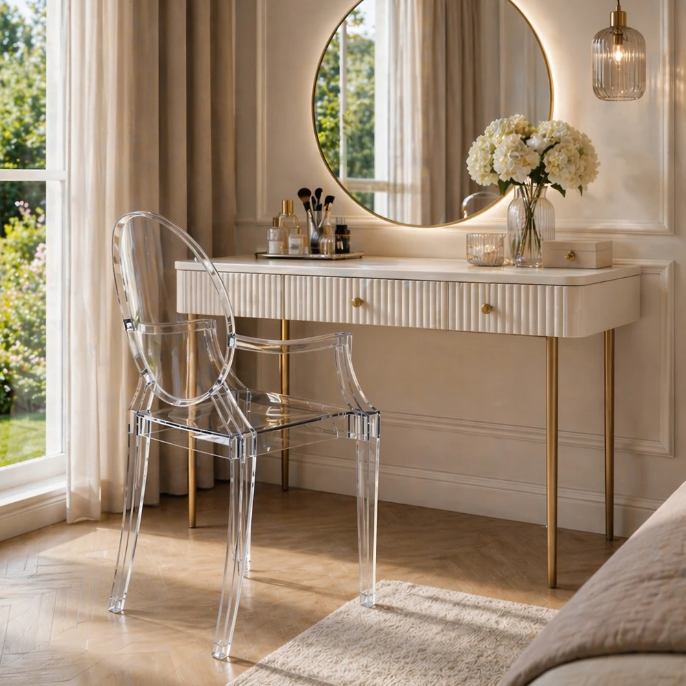Home Select Springos Krzesło transparentne LOUIS su podłokietnikami glamour skaidrus jadalni