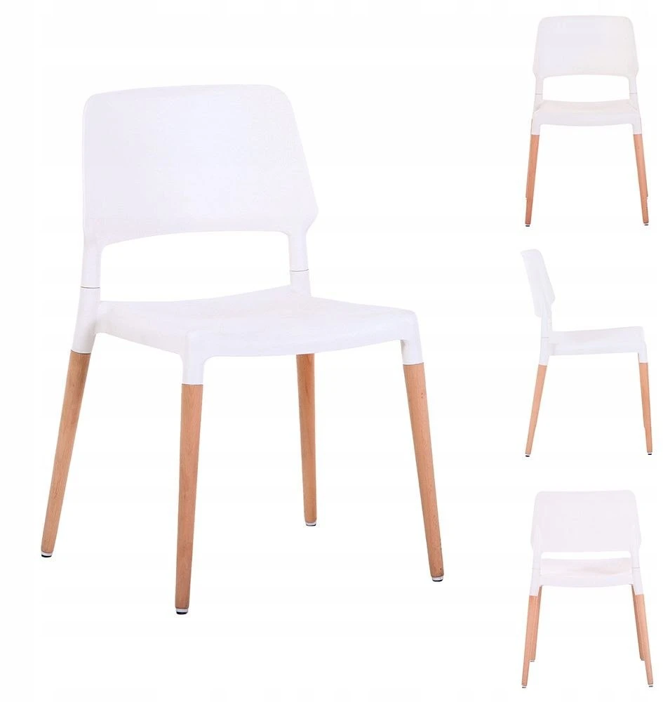 Fromm & Starck Home Select TARCENTO moderni kėdė, balta + medinės kojos
