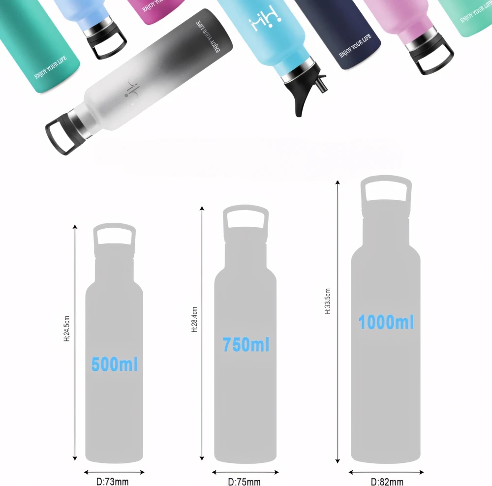 honeyholly Thermal Bottle 500ml Vanduo Bottle Termoso plieno puodelis gėrimams Kava arbata