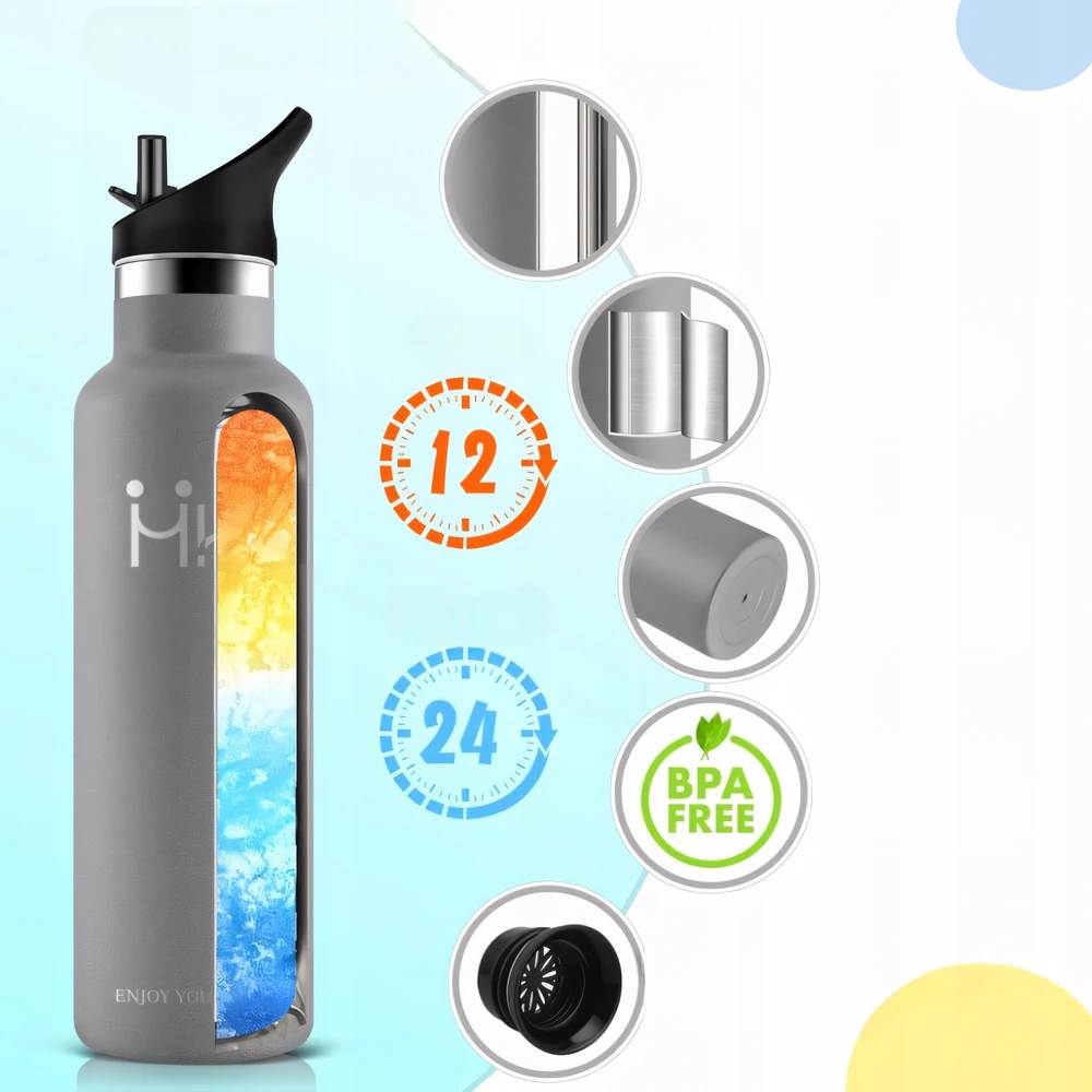 honeyholly Thermal Bottle 500ml Vanduo Bottle Termoso plieno puodelis gėrimams Kava arbata