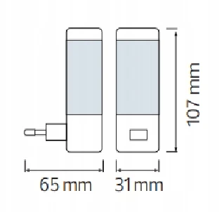 HOROZ Lampka Nocna Wtykowa LED 0,4W DORA Mix Barw (Baltas/Czerw/Ziel/Nieb)