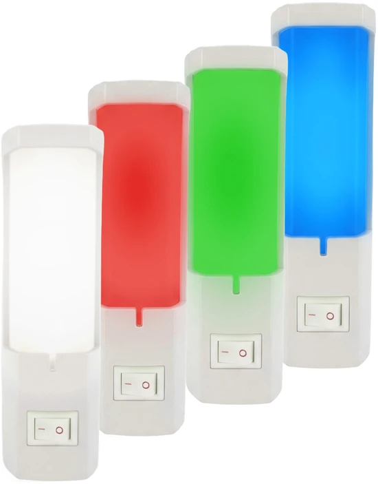 HOROZ Lampka Nocna Wtykowa LED 0,4W DORA Mix Barw (Baltas/Czerw/Ziel/Nieb)