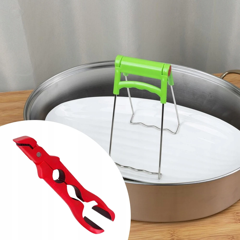 Hot Bowl lėkštės laikiklis, Retriveris, Žnyplės, Orkaitės garintuvo spaustukai Raudona