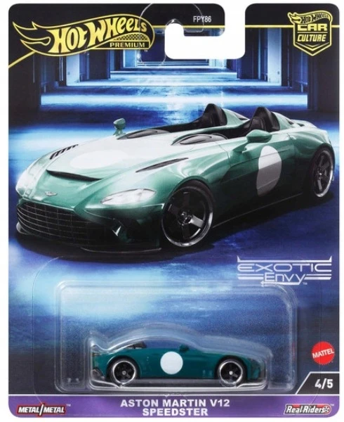 Mattel Hot Wheels KARŠTI RATAI PremiumAston Martin V12 Speedster Exotic Envy 4/5 Žalias
