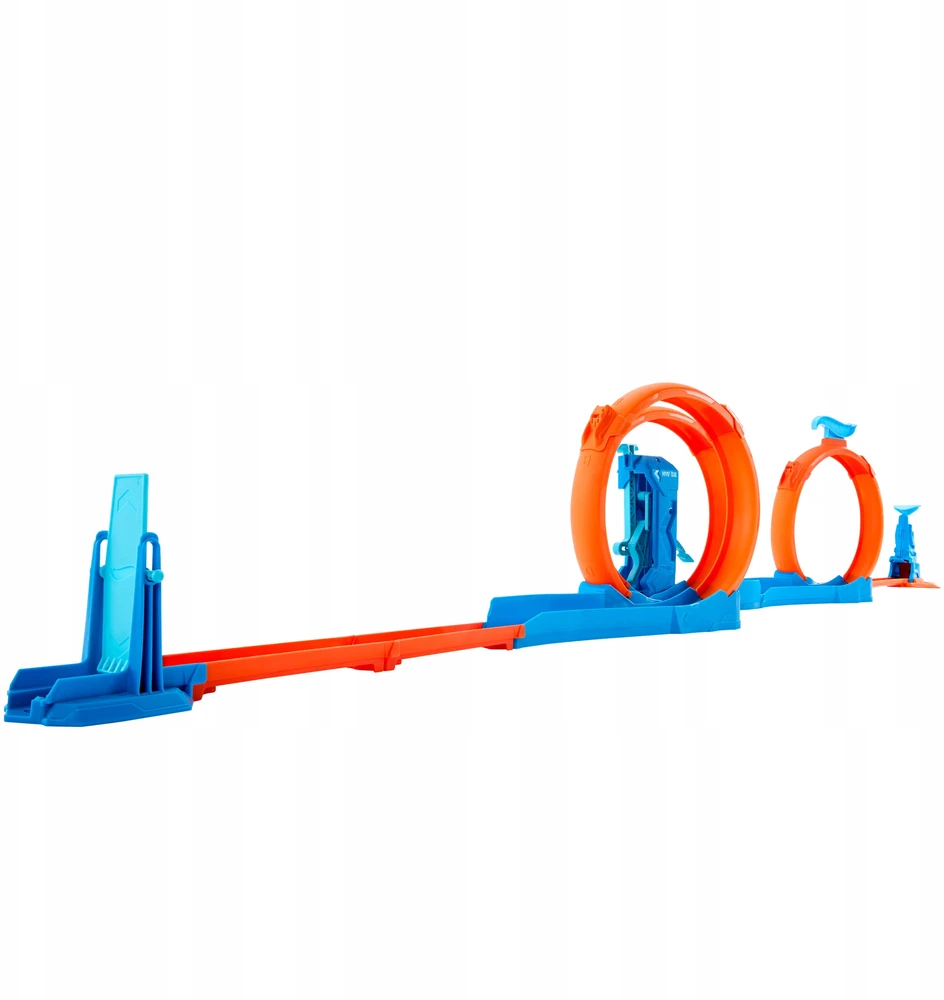 HOT WHEELS TRACK kūrėjų rinkinys Lenktynių trasa Trys kilpos + JDW39 automobilis