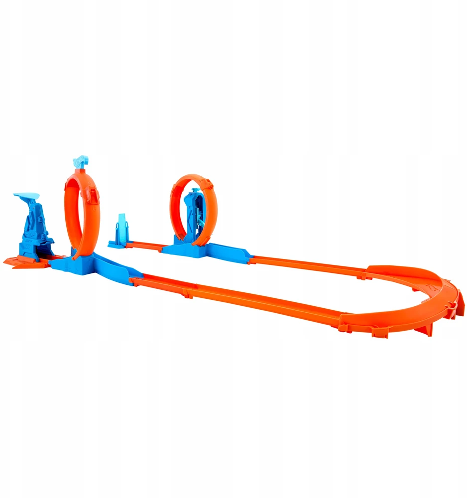 HOT WHEELS TRACK kūrėjų rinkinys Lenktynių trasa Trys kilpos + JDW39 automobilis