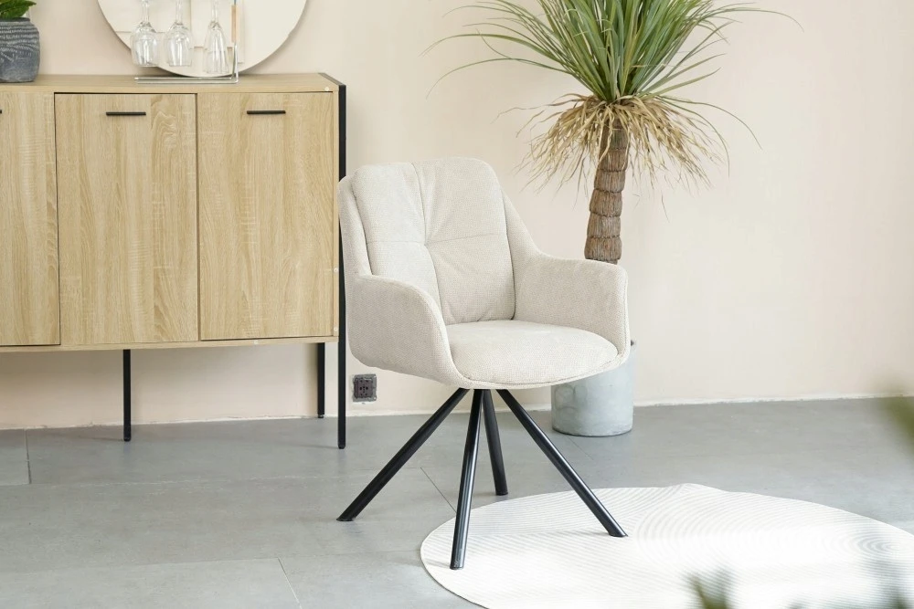 Howhomely 2 modernių HELIX smėlio spalvos apmuštų glamour svetainės kėdžių rinkinys