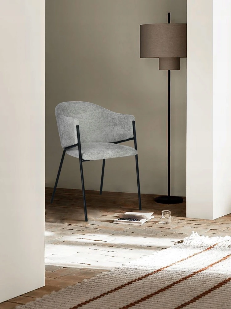 Howhomely Moderni ROZA kėdė valgomajam, svetainei, pilka GLAMOUR, apmušta SCANDI