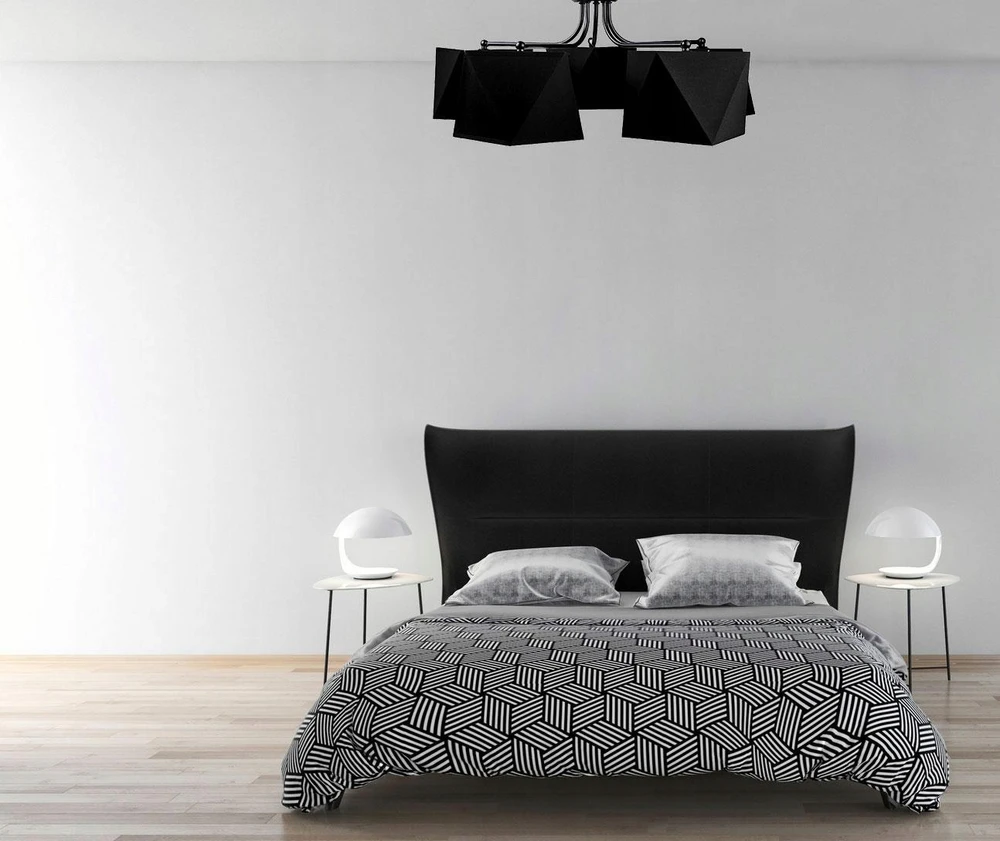 Howhomely Żyrandol Lampa sufitowa do sypialni pokoju salonu LOFT GLAMOUR juoda
