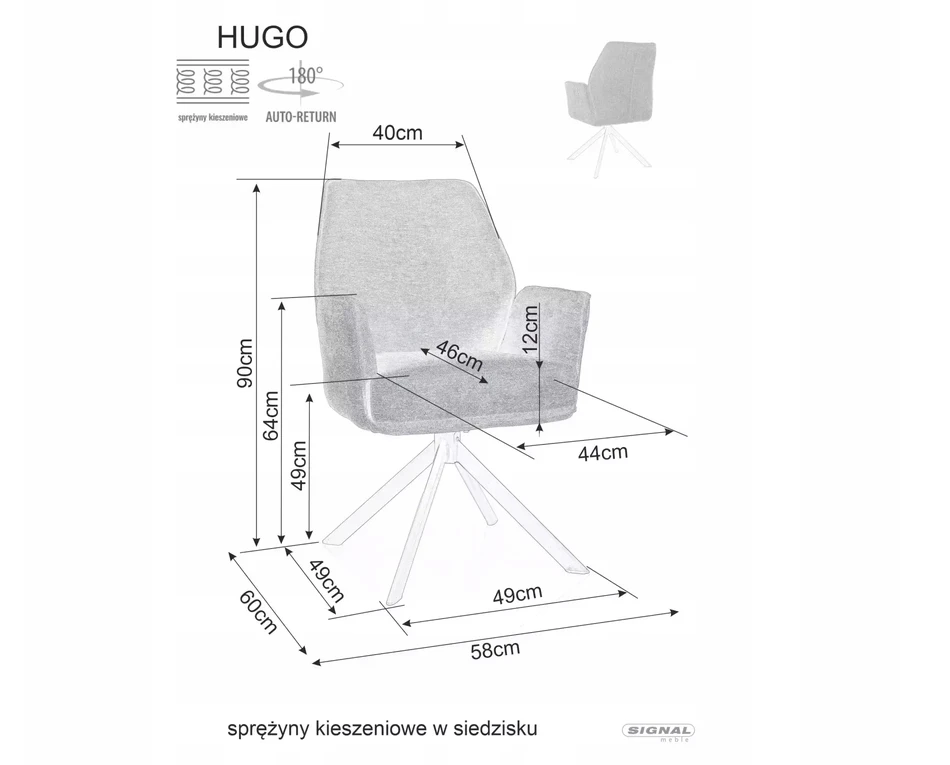 Signal Meble Hugo Brego kėdė kėdė