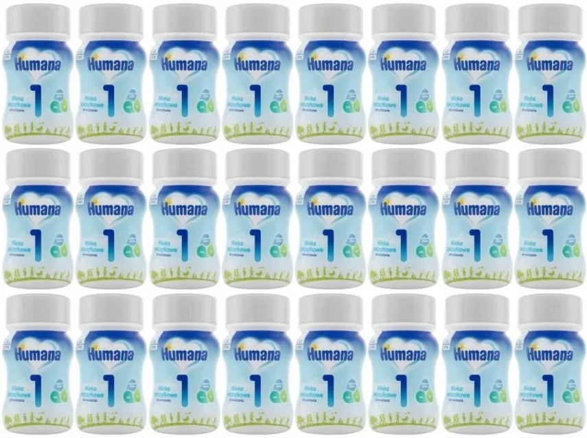 Humana 1 skystas pienas naujagimiams, paruoštas naudoti, 24 x 90 ml