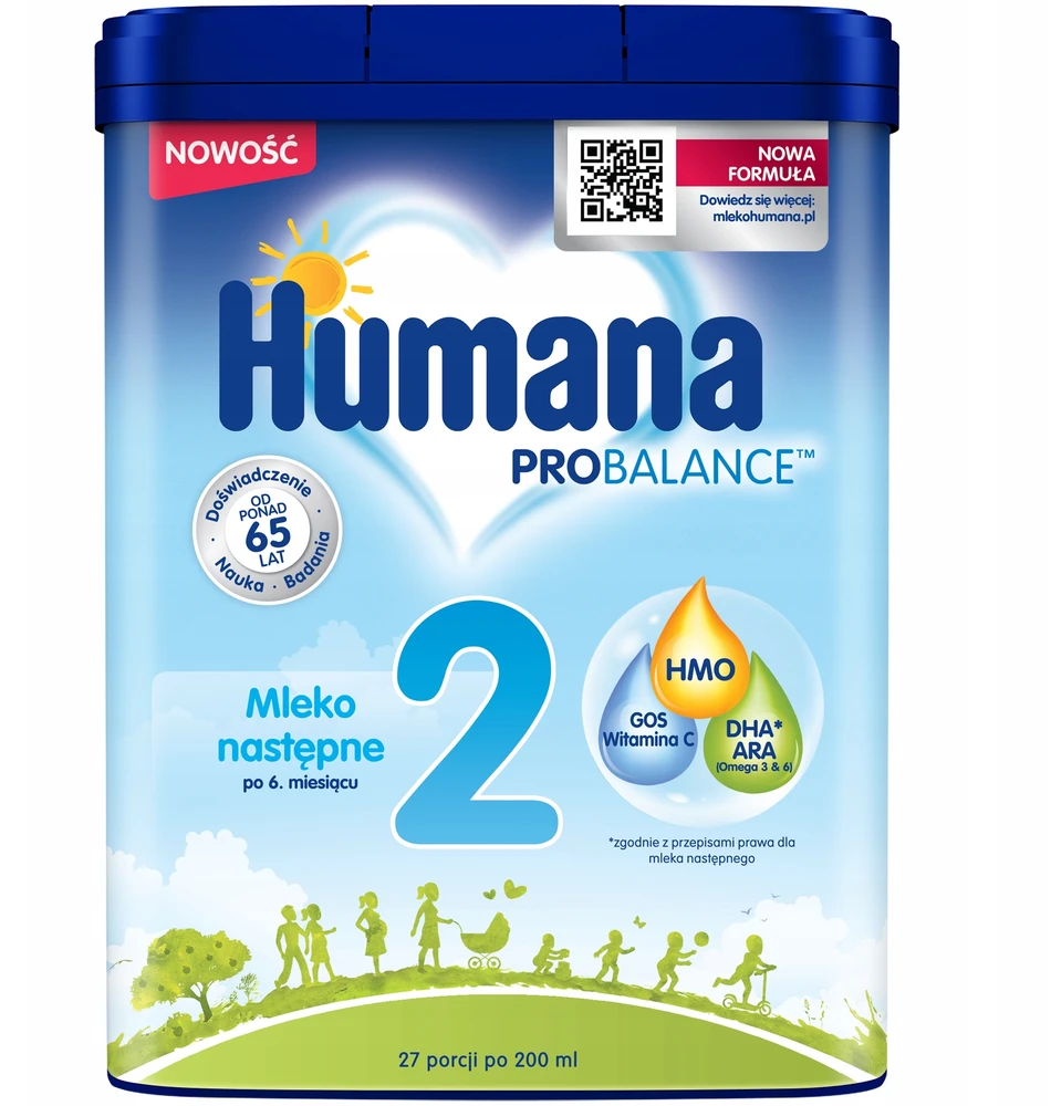Humana 2 Probalance HMO 750g po 6 mėn x 4 vnt.
