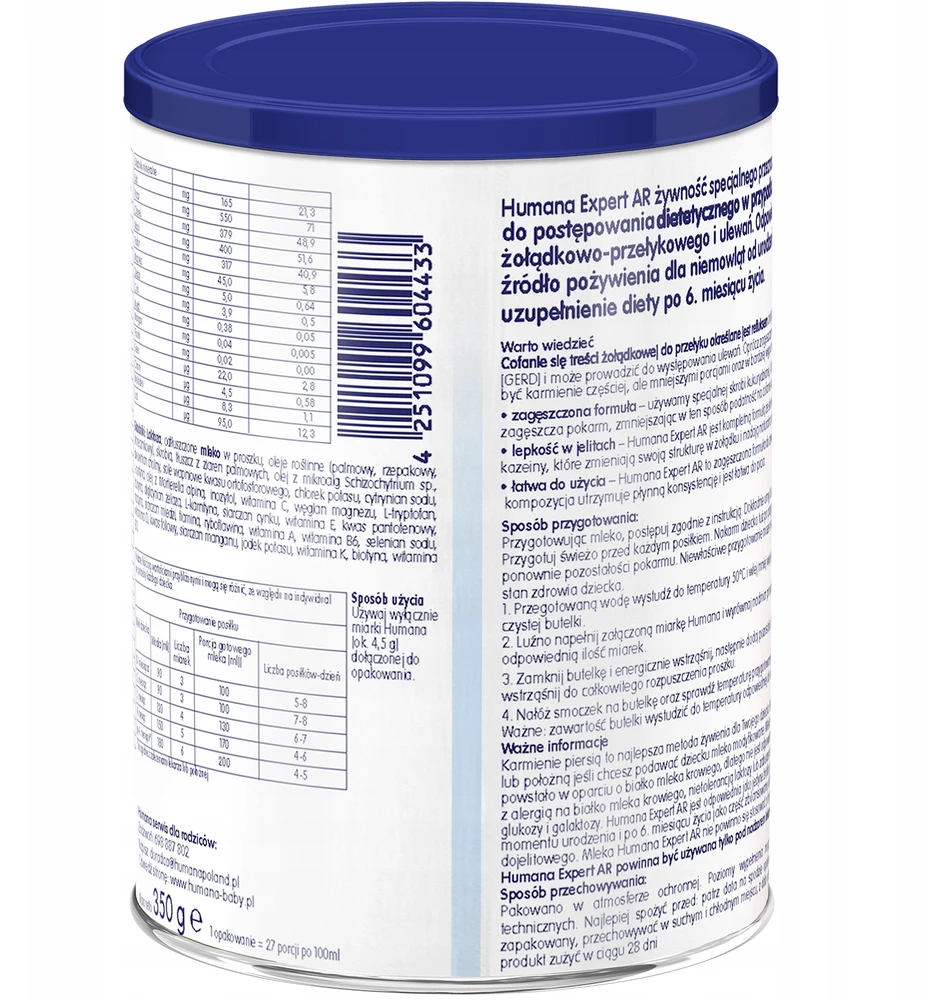 Humana Expert AR pienas nuo gastroezofaginio refliukso pilamas 350g