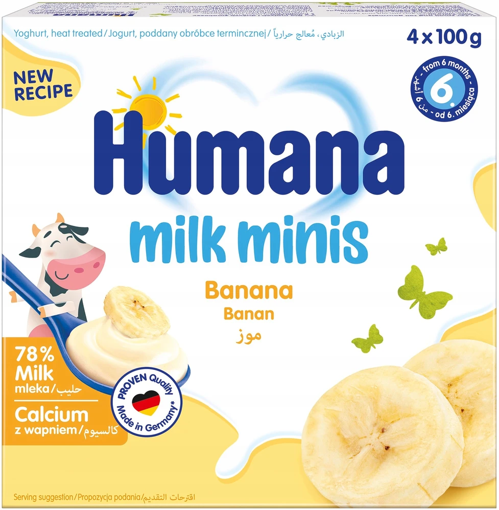 Humana Milk Minis jogurtinis desertas su bananais 6m+ 400g