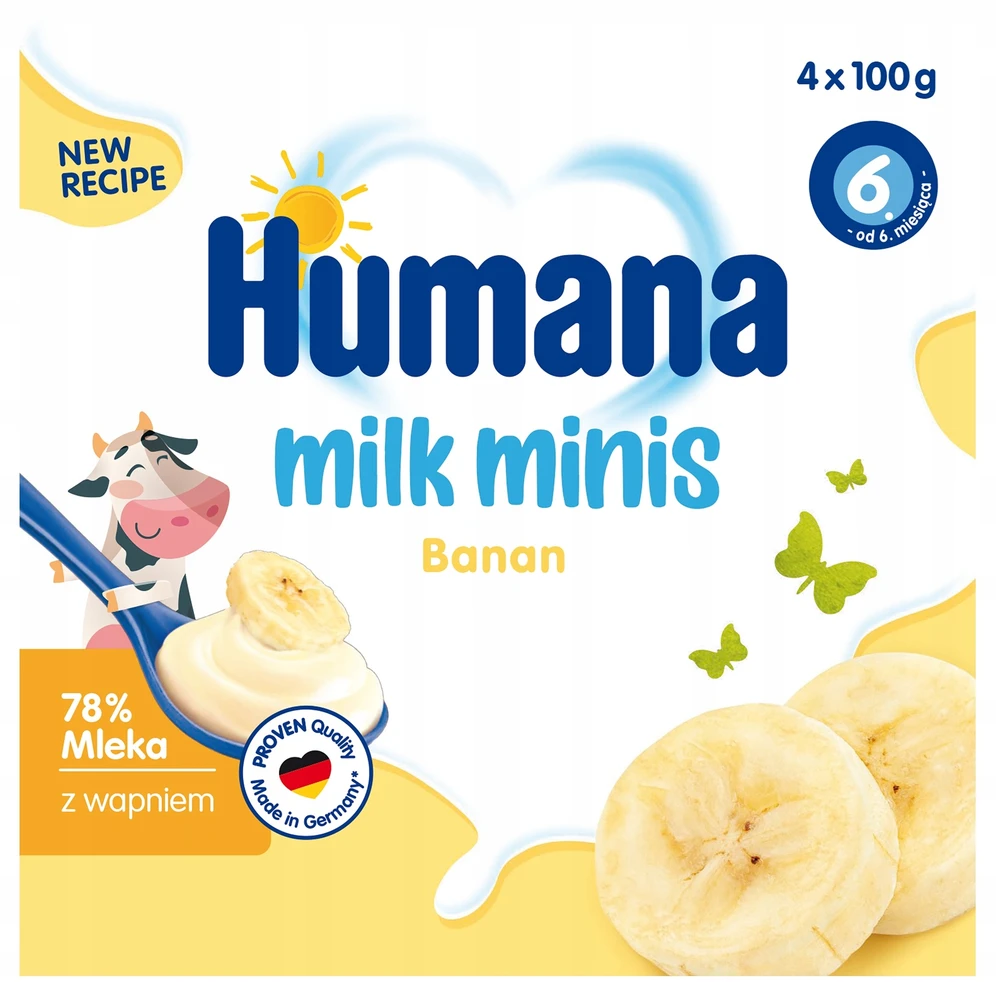 Humana Milk Minis jogurtinis desertas su bananais 6m+ 400g